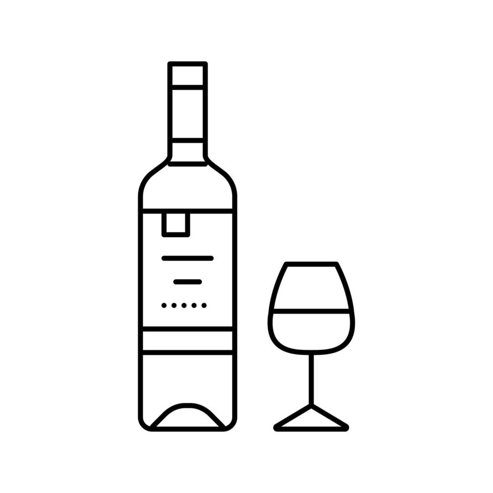 illustration vectorielle de l'icône de la ligne de vin blanc pinot grigio vecteur