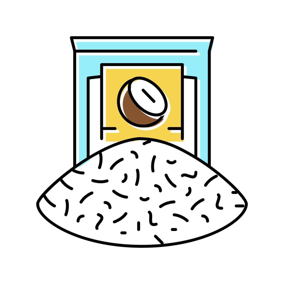 illustration vectorielle d'icône de couleur de flocons de noix de coco vecteur
