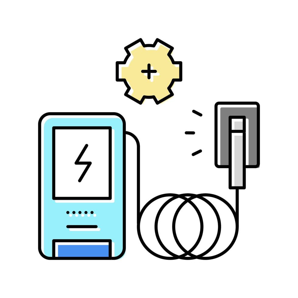illustration vectorielle de l'icône de couleur d'installation du chargeur ev vecteur
