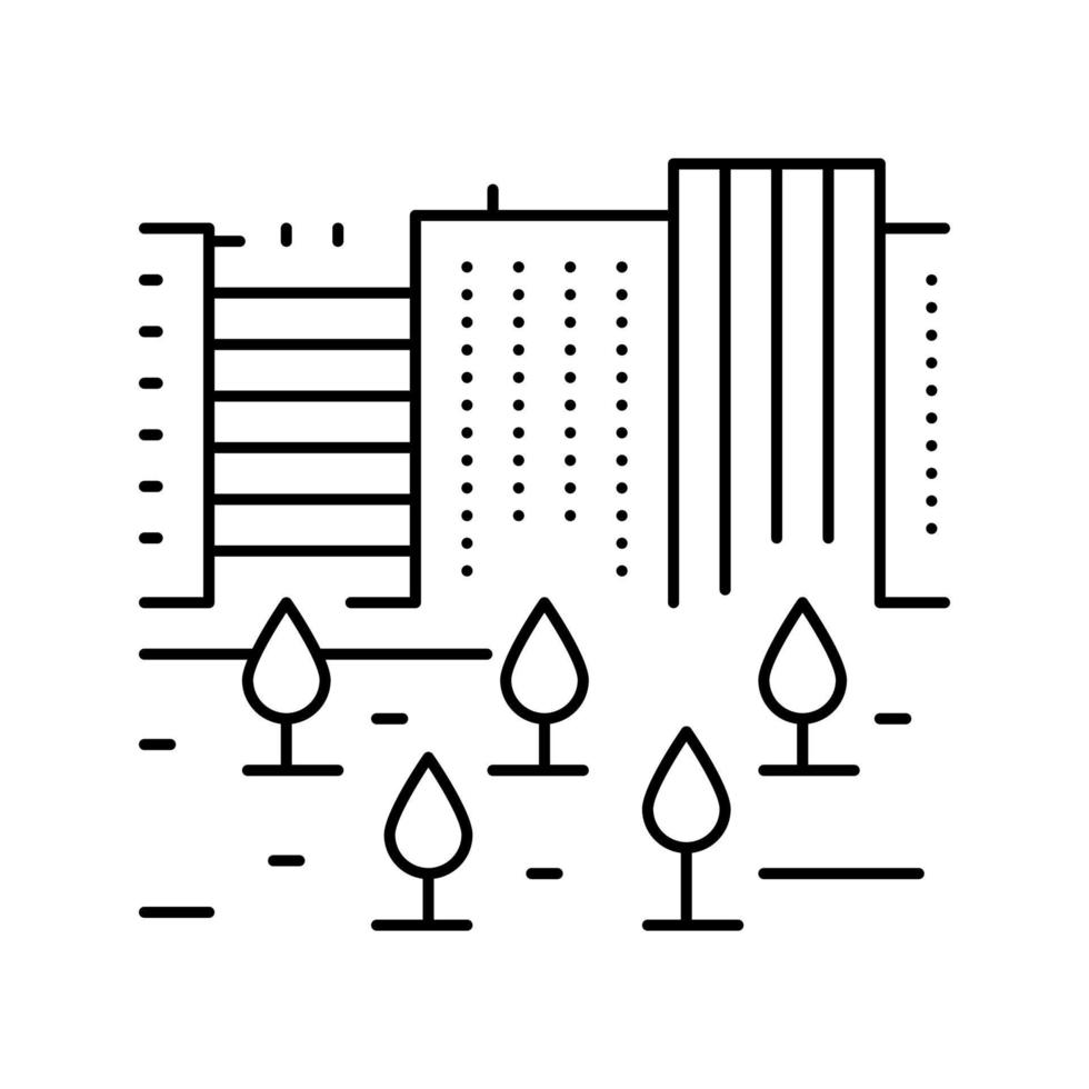 illustration vectorielle d'icône de ligne de jardin urbain vecteur