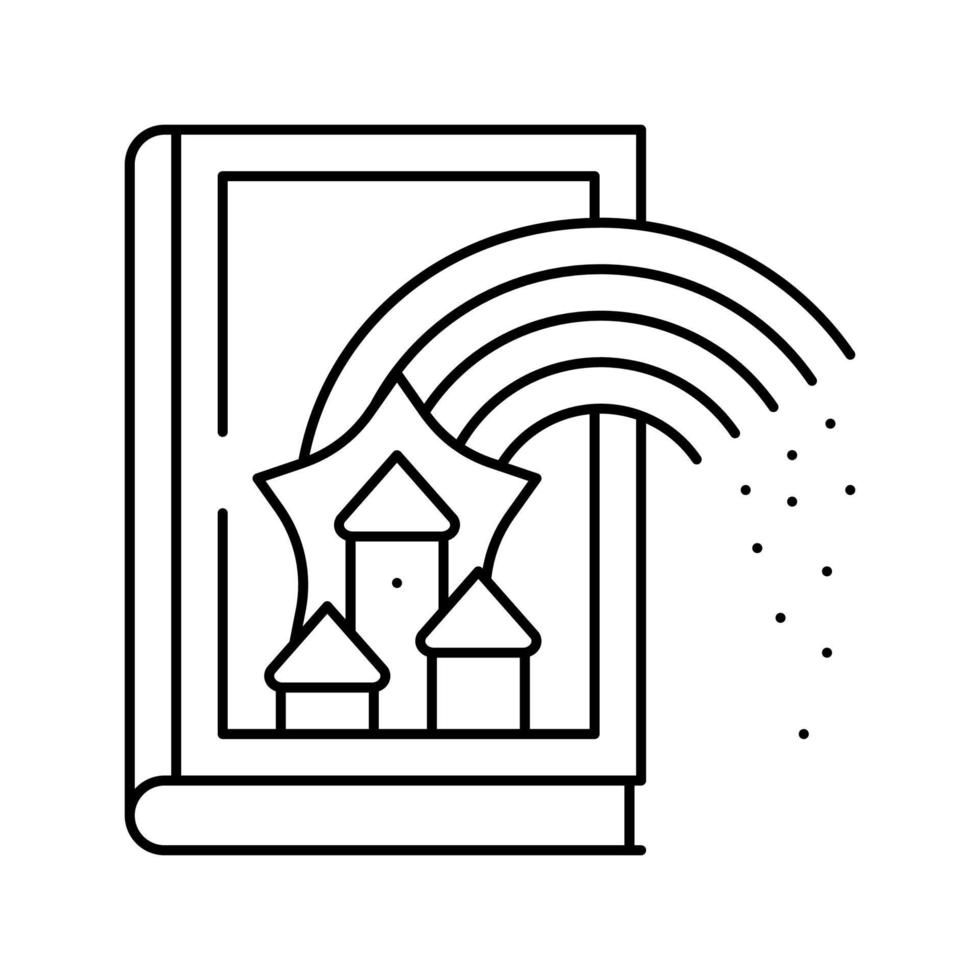 illustration vectorielle d'icône de ligne de livre de conte de fées vecteur