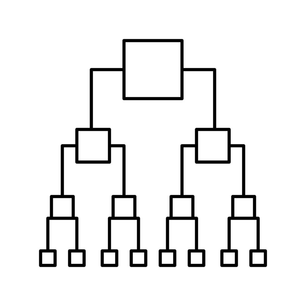 illustration vectorielle de l'icône de la ligne du diagramme de décision binaire vecteur