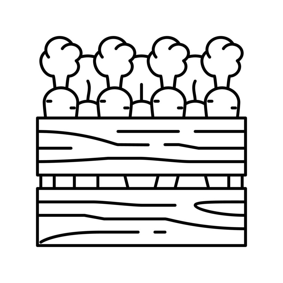 illustration vectorielle de l'icône de la ligne de carotte de récolte vecteur