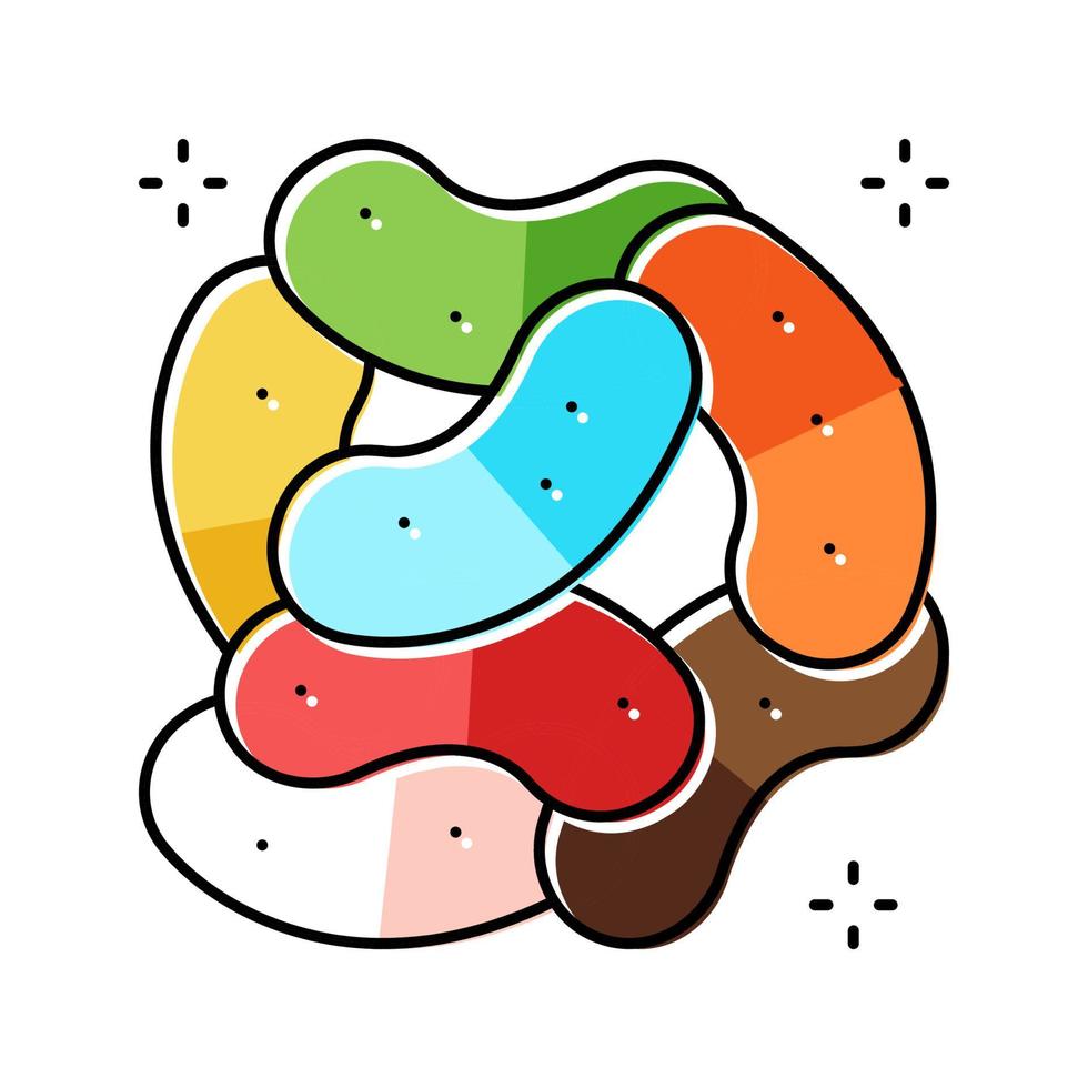 bonbons à la gelée de haricots couleur gommeuse icône illustration vectorielle vecteur
