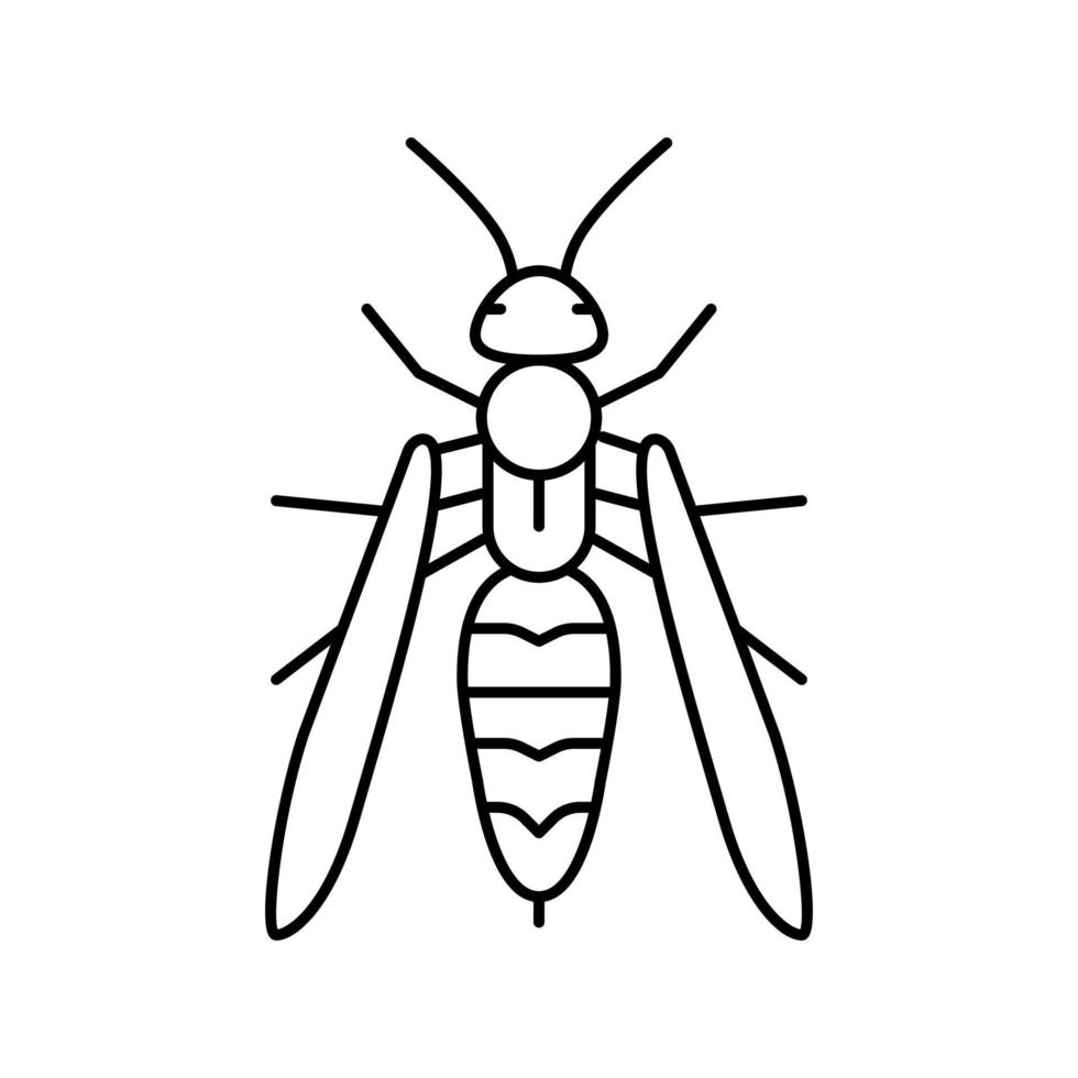 guêpe insecte ligne icône illustration vectorielle vecteur