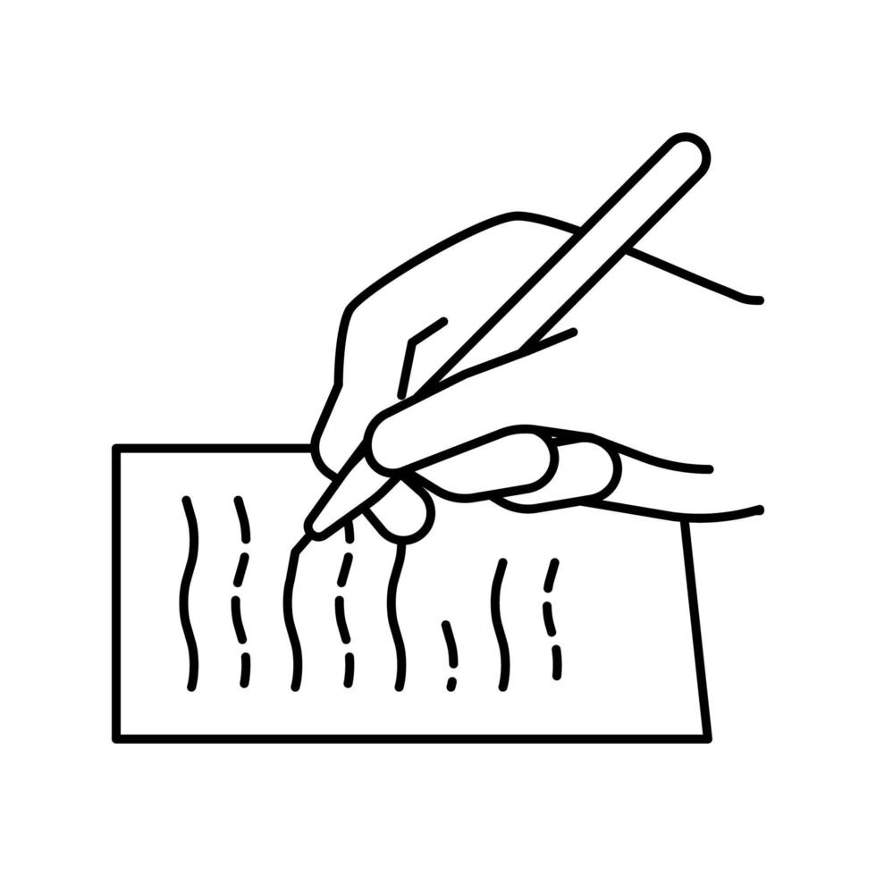 écriture lettre ligne icône illustration vectorielle vecteur