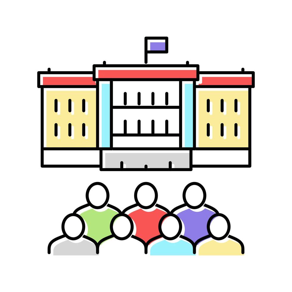 gouvernement bâtiment couleur icône illustration vectorielle vecteur