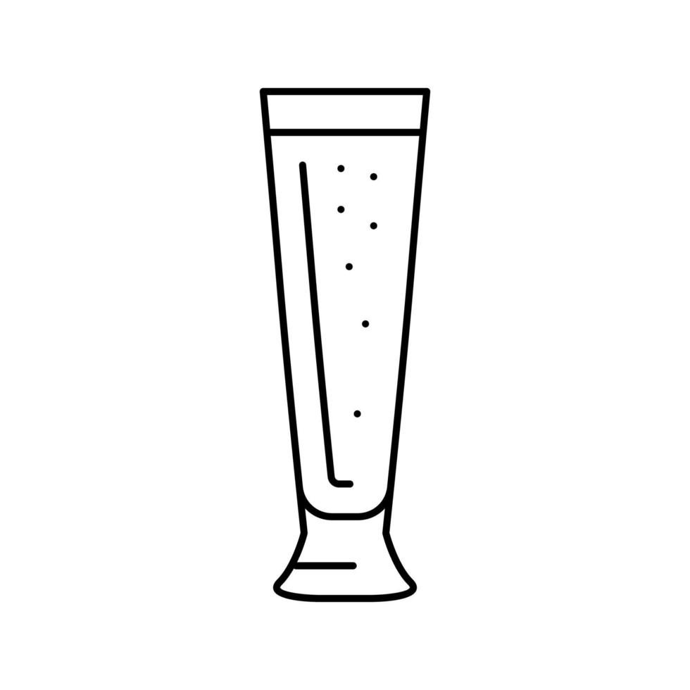 illustration vectorielle de l'icône de la ligne de verre de bière pilsner vecteur