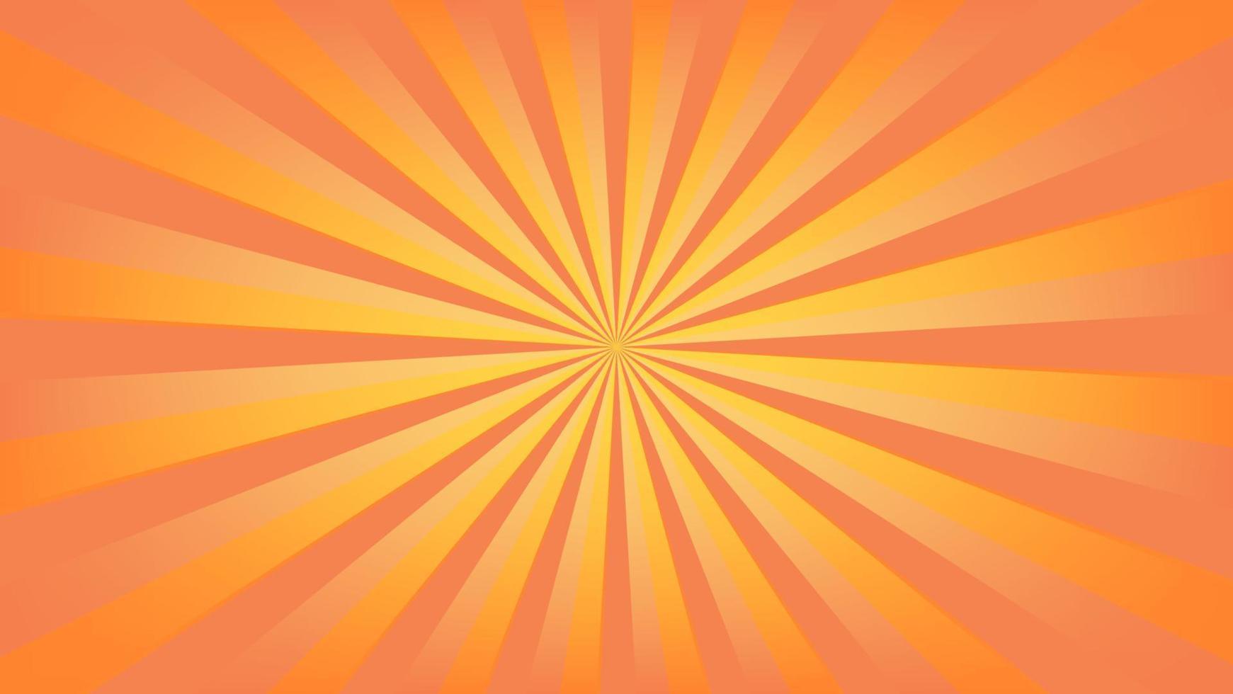 arrière-plan abstrait orange sunburst pour élément de design graphique moderne. dessin animé de rayon brillant avec coloré pour le fond d'écran de bannière de site Web et la décoration de carte d'affiche vecteur