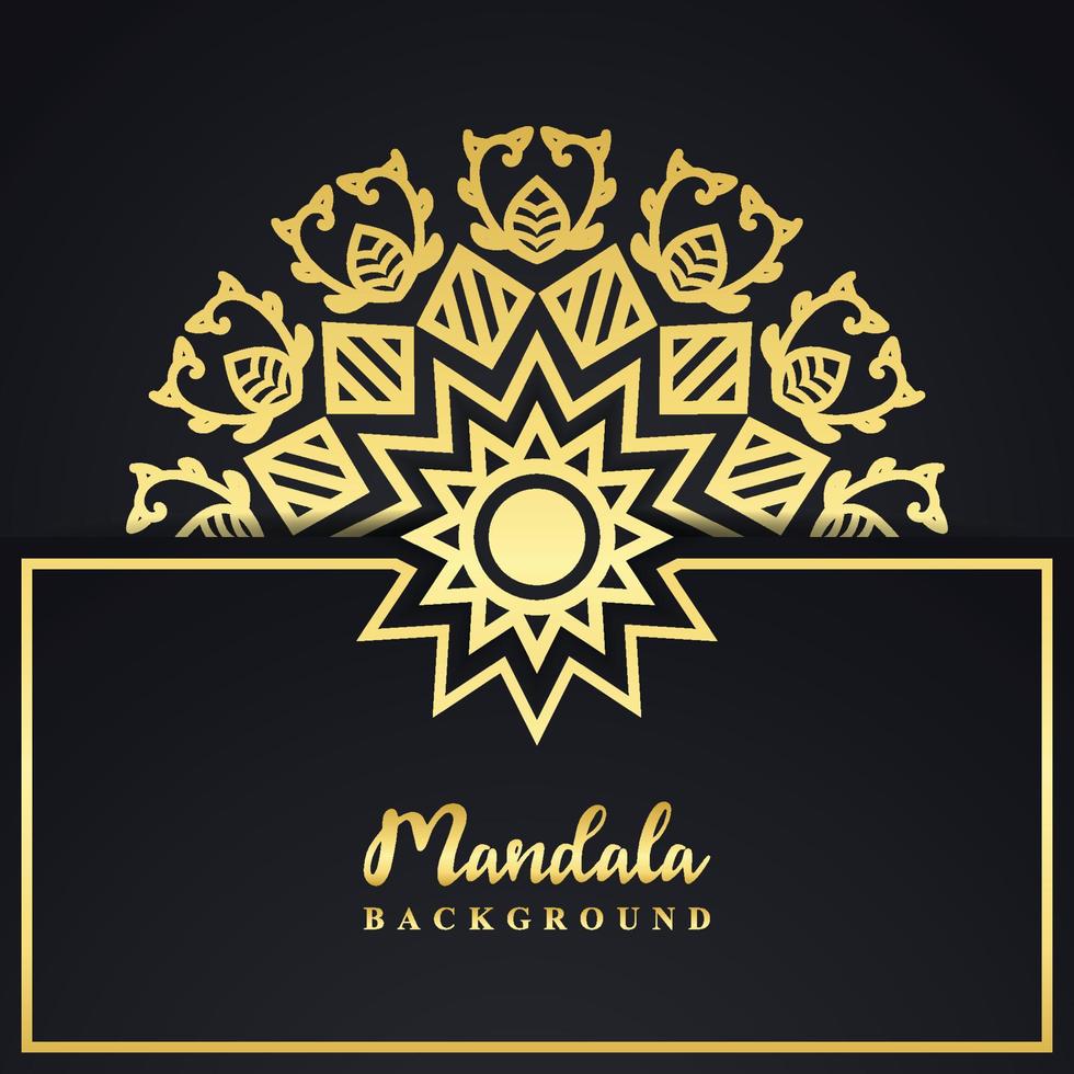 conception de mandala décoratif de luxe pour mariage et arrière-plan islamique de couleur or vecteur