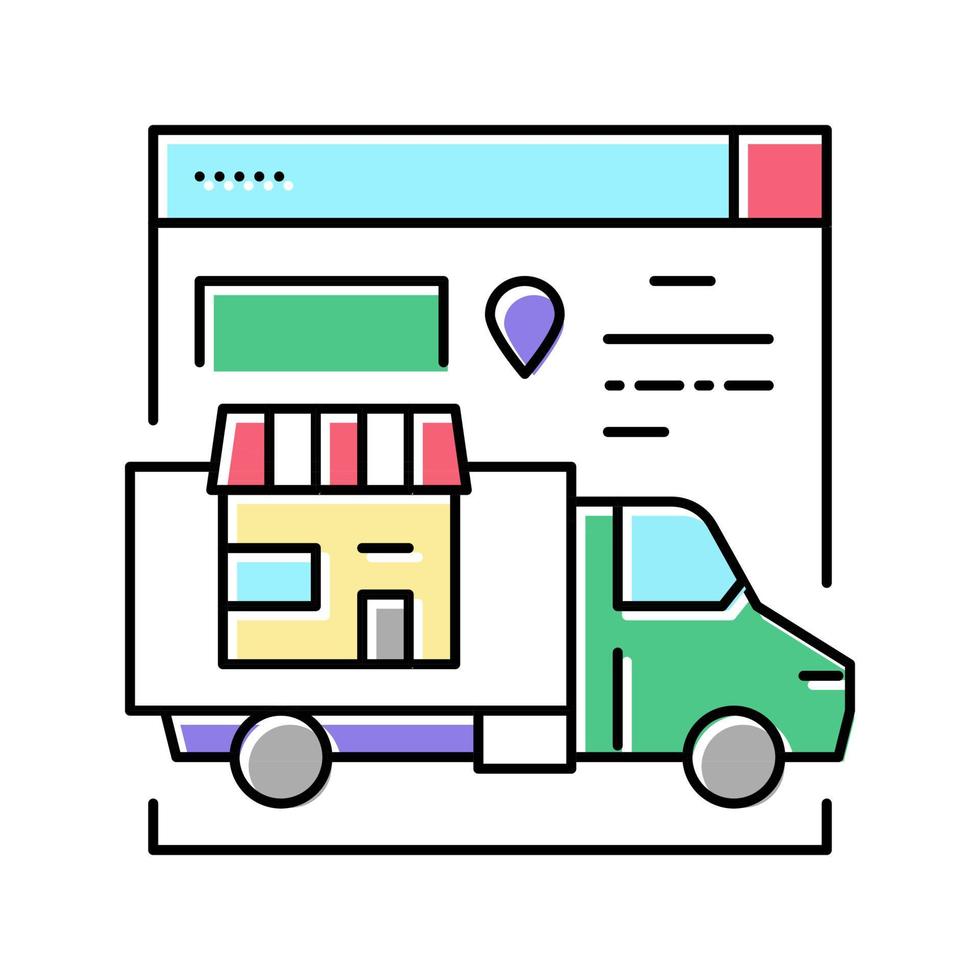 illustration vectorielle d'icône de couleur de service de distribution et de livraison vecteur