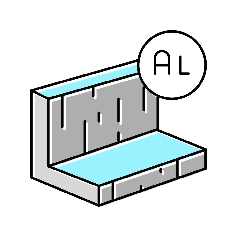 illustration vectorielle d'icône de couleur de profil métallique en aluminium vecteur