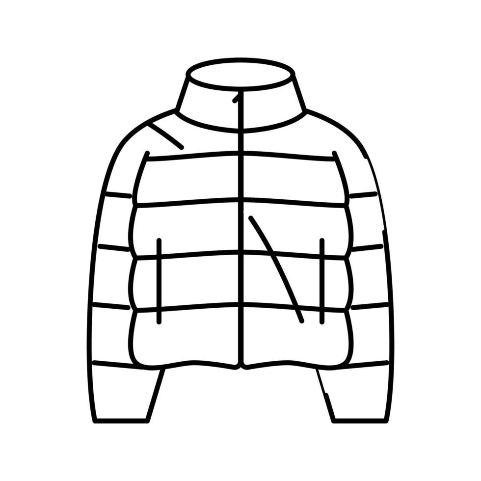 veste gonflée vêtements d'extérieur femme ligne icône illustration vectorielle vecteur