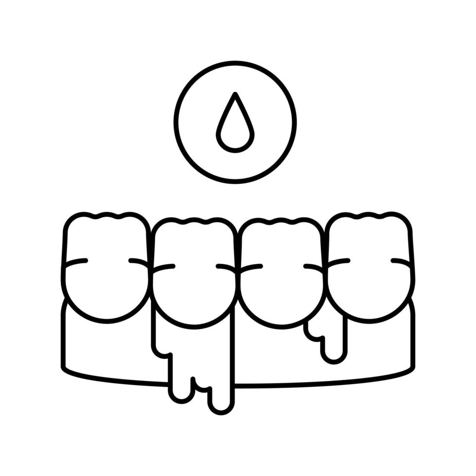 illustration vectorielle de l'icône de la ligne des gencives qui saignent vecteur