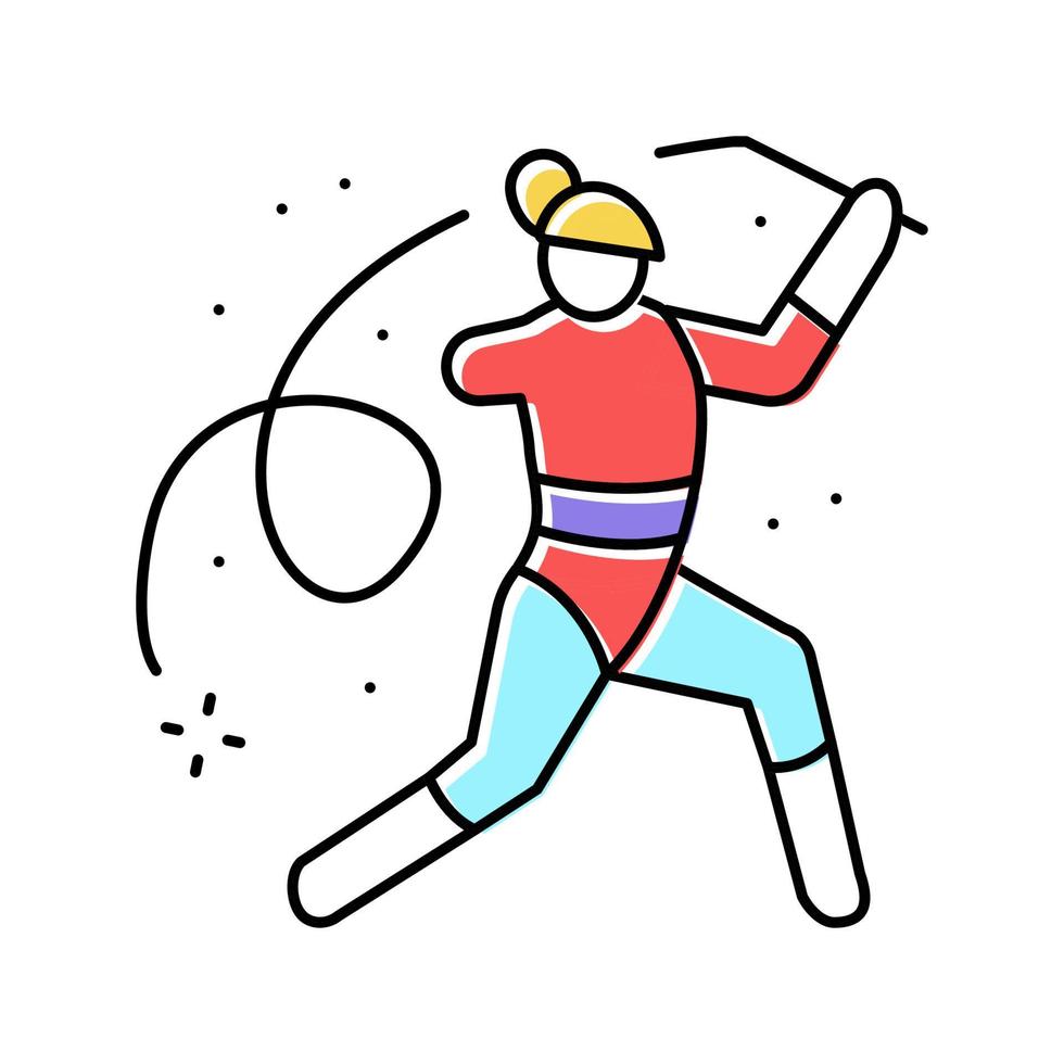 gymnastique rythmique athlète handicapé couleur icône illustration vectorielle vecteur