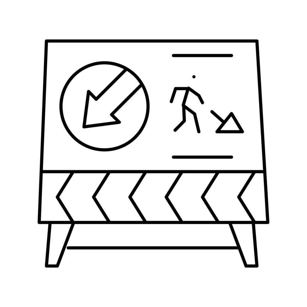 illustration vectorielle de l'icône de la ligne de signe de construction de routes vecteur