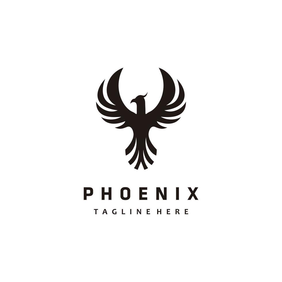 illustration vectorielle de conception de logo minimaliste oiseau phénix vecteur