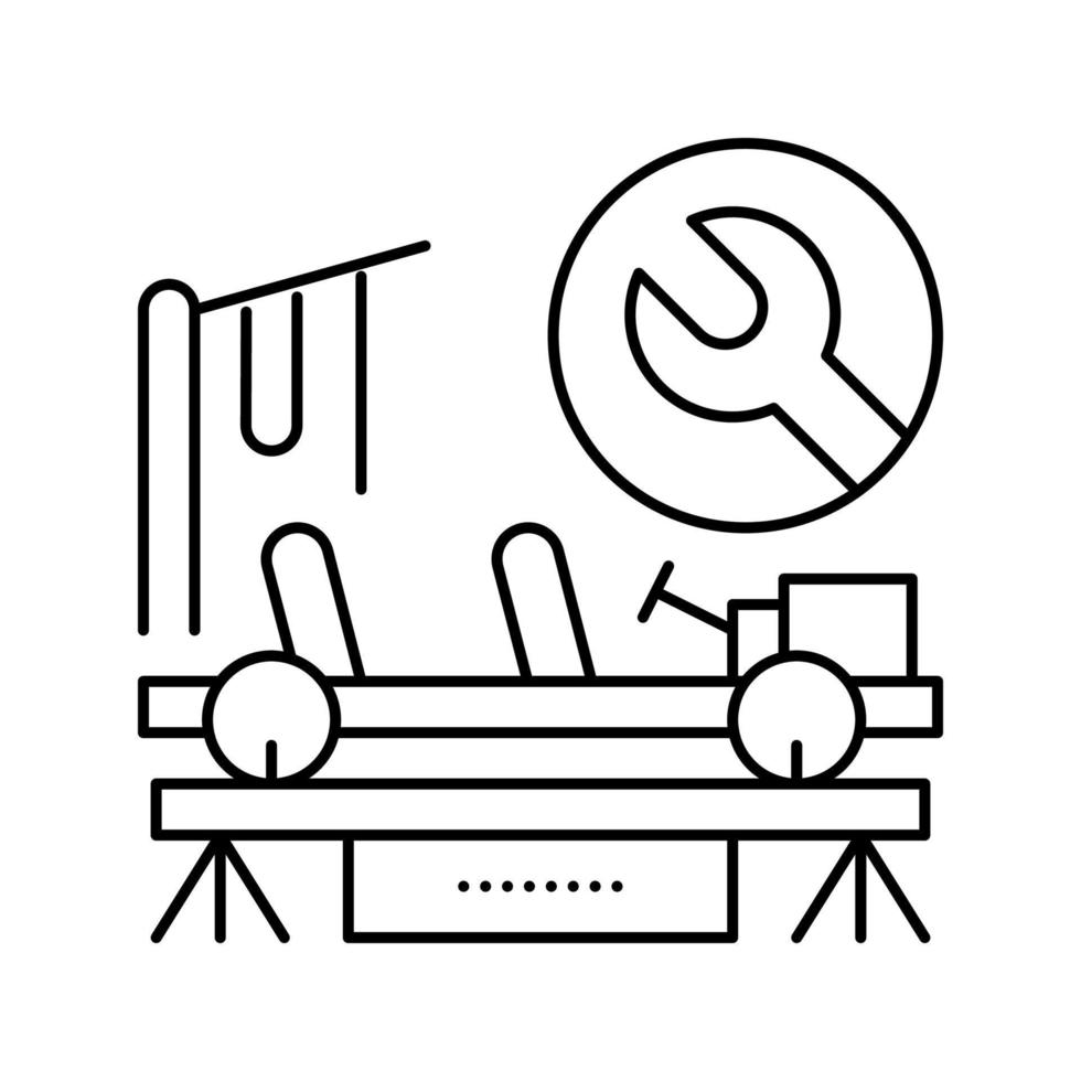 illustration vectorielle de l'icône de la ligne de réparation de bosses sans peinture vecteur