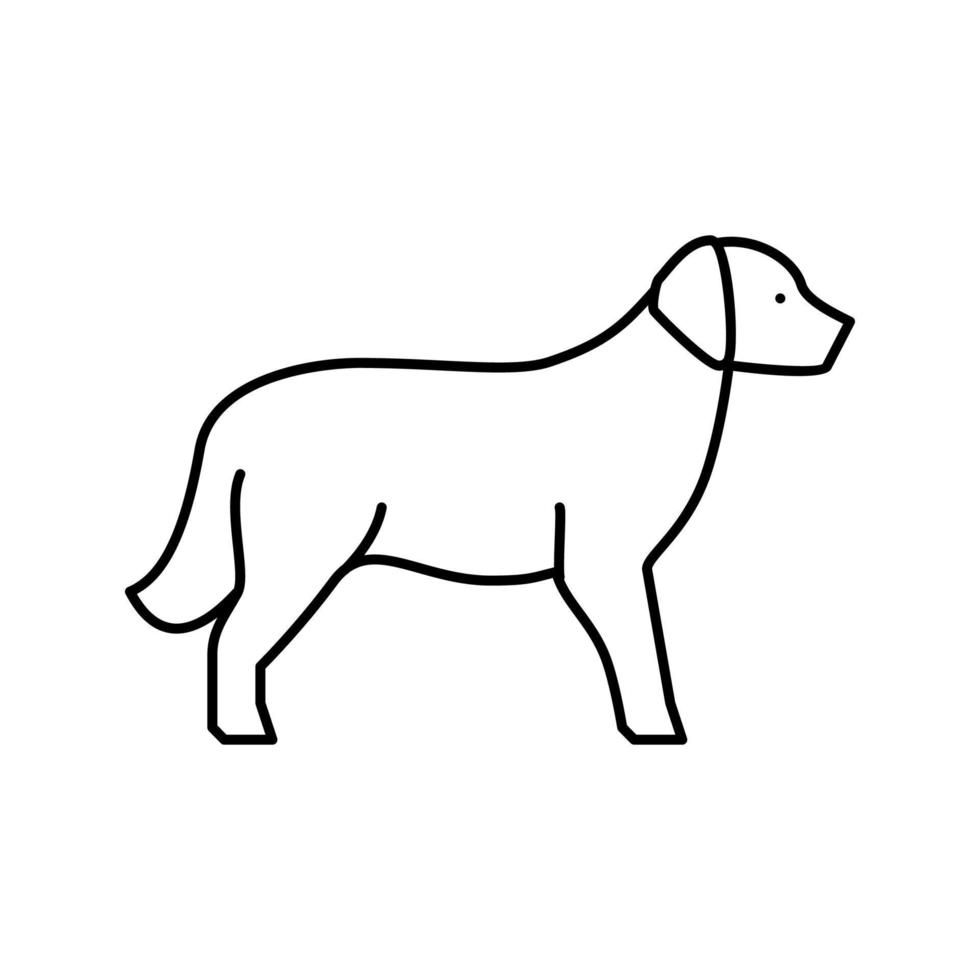 illustration vectorielle de l'icône de la ligne de chien golden retriever vecteur