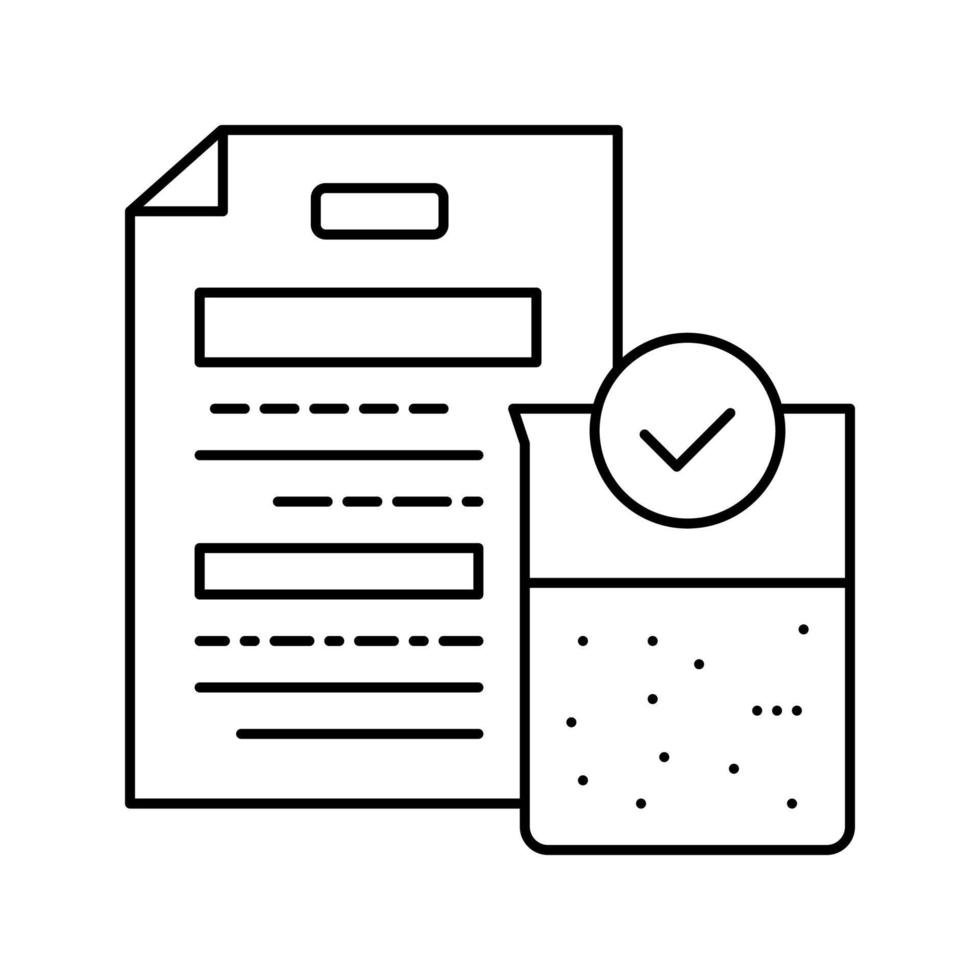 illustration vectorielle de l'icône de la ligne de certification des sols fertiles vecteur