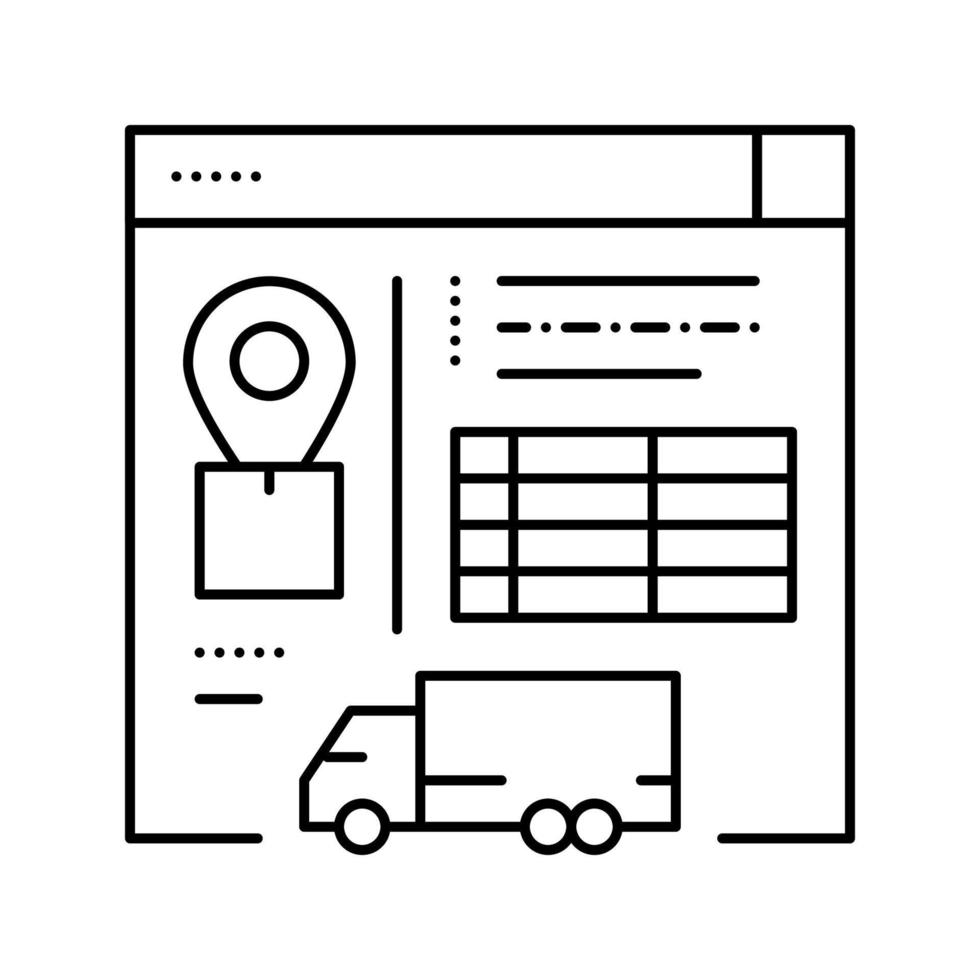 illustration vectorielle de l'icône de la ligne de rapport des tendances d'expédition vecteur