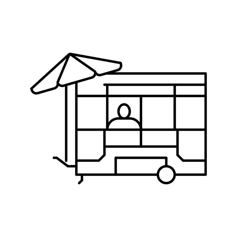 illustration vectorielle de l'icône de la ligne du panier alimentaire vecteur