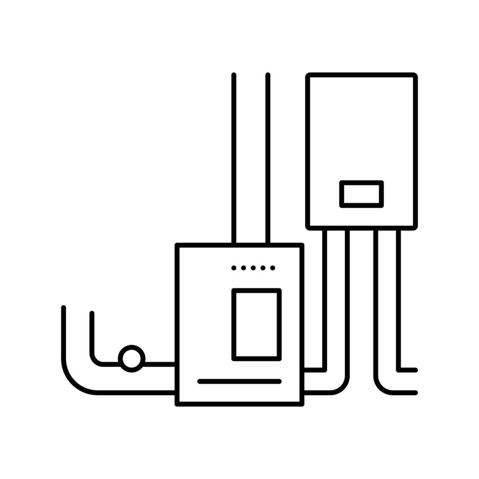 illustration vectorielle de l'icône de la ligne de l'appareil de fournaise vecteur