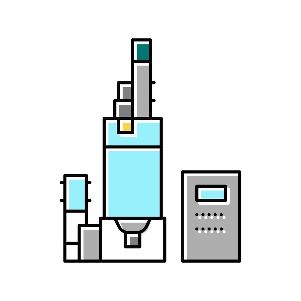 illustration vectorielle d'icône de couleur de fabrication de semi-conducteurs d'équipement numérique vecteur