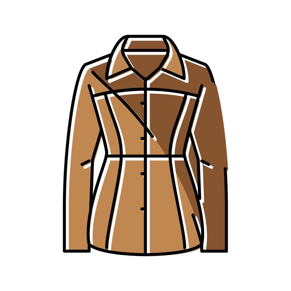 manteau de voiture vêtements d'extérieur icône de couleur féminine illustration vectorielle vecteur