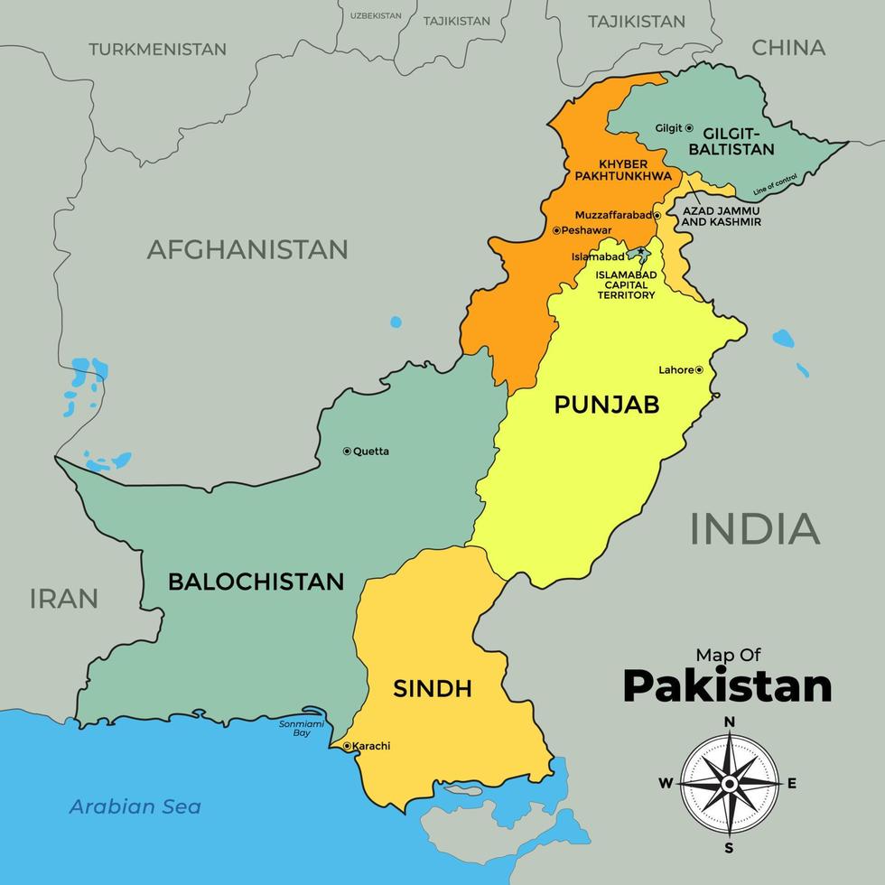 carte du pakistan vecteur