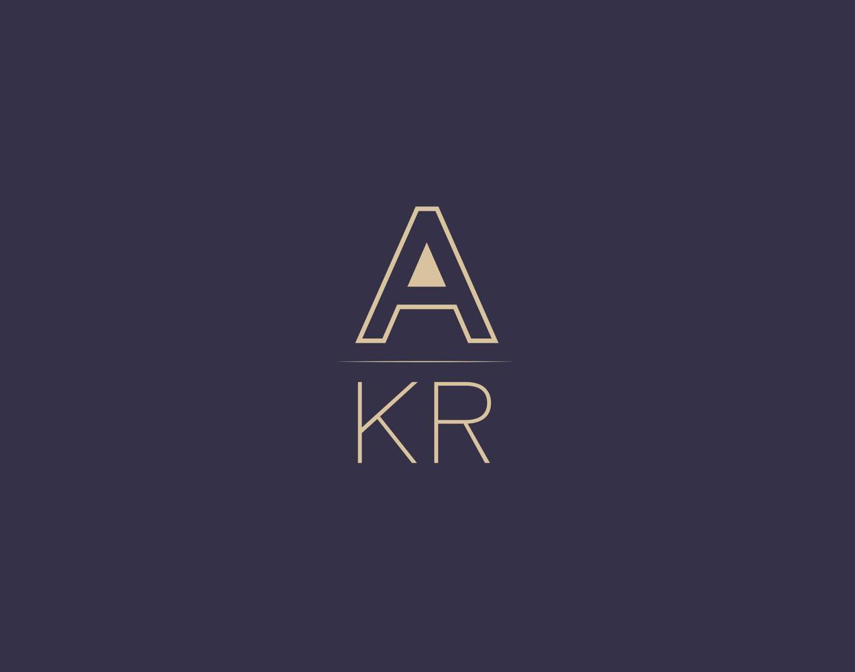 akr lettre logo design images vectorielles minimalistes modernes vecteur