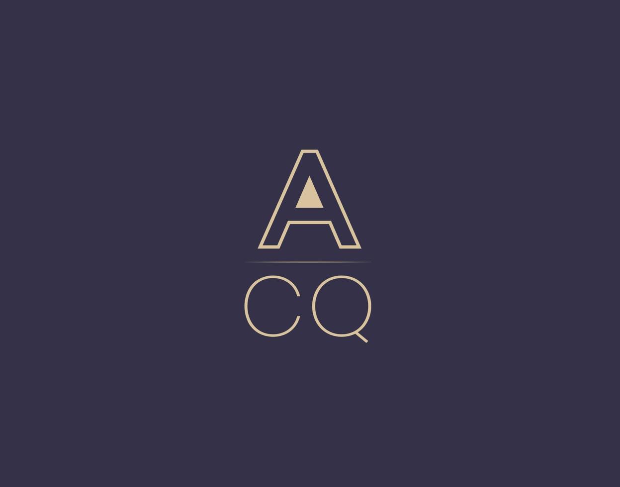 acq lettre logo design images vectorielles minimalistes modernes vecteur