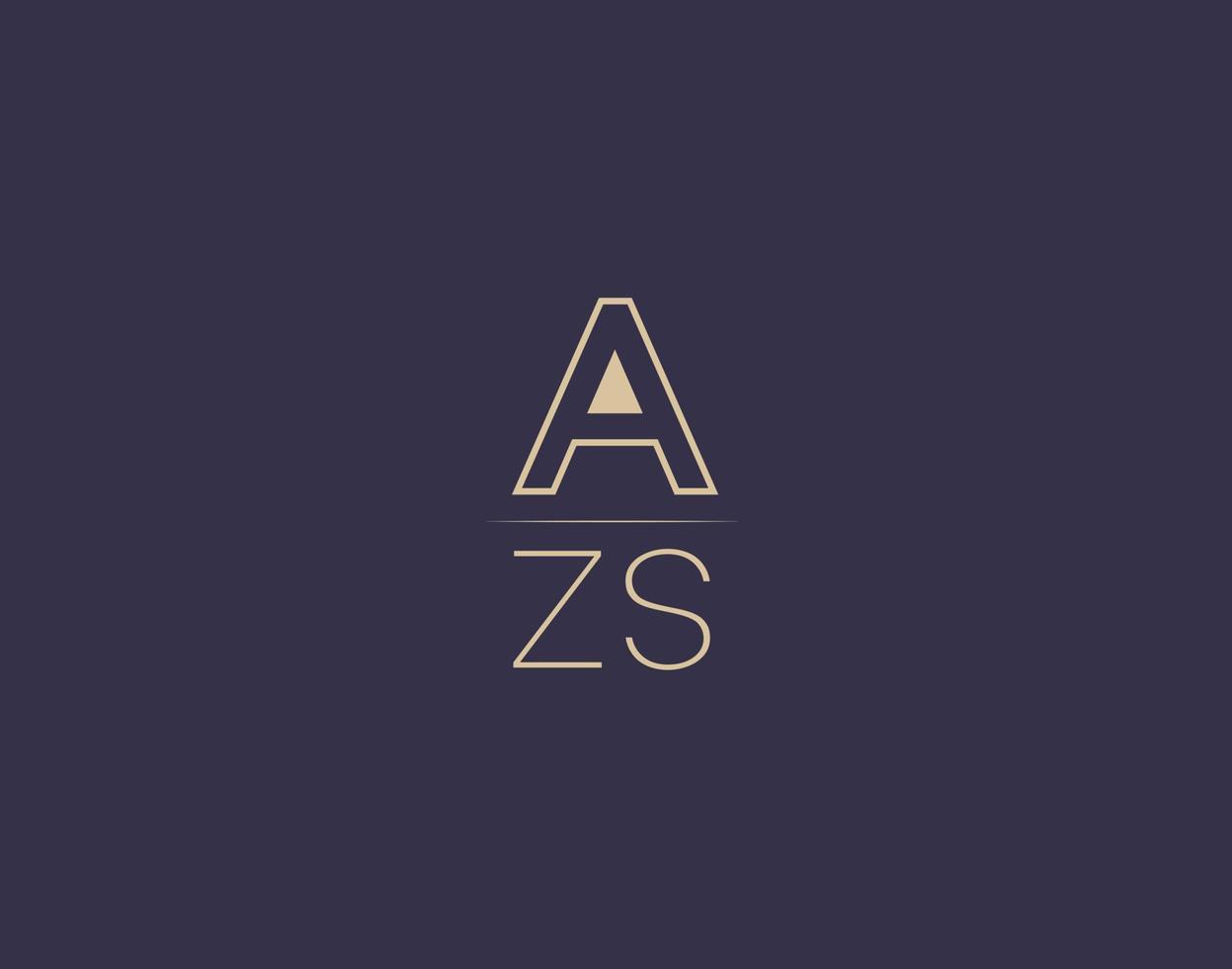 azs lettre logo design images vectorielles minimalistes modernes vecteur