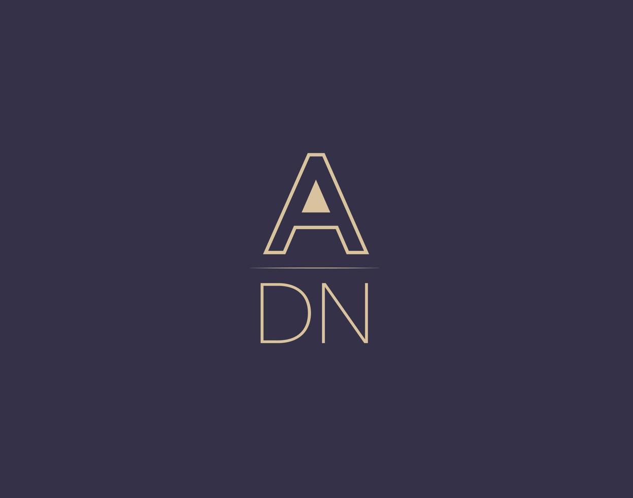 adn lettre logo design images vectorielles minimalistes modernes vecteur