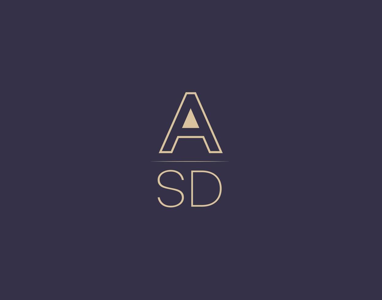 lettre asd logo design images vectorielles minimalistes modernes vecteur