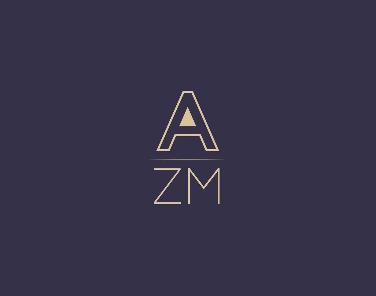 azm lettre logo design images vectorielles minimalistes modernes vecteur