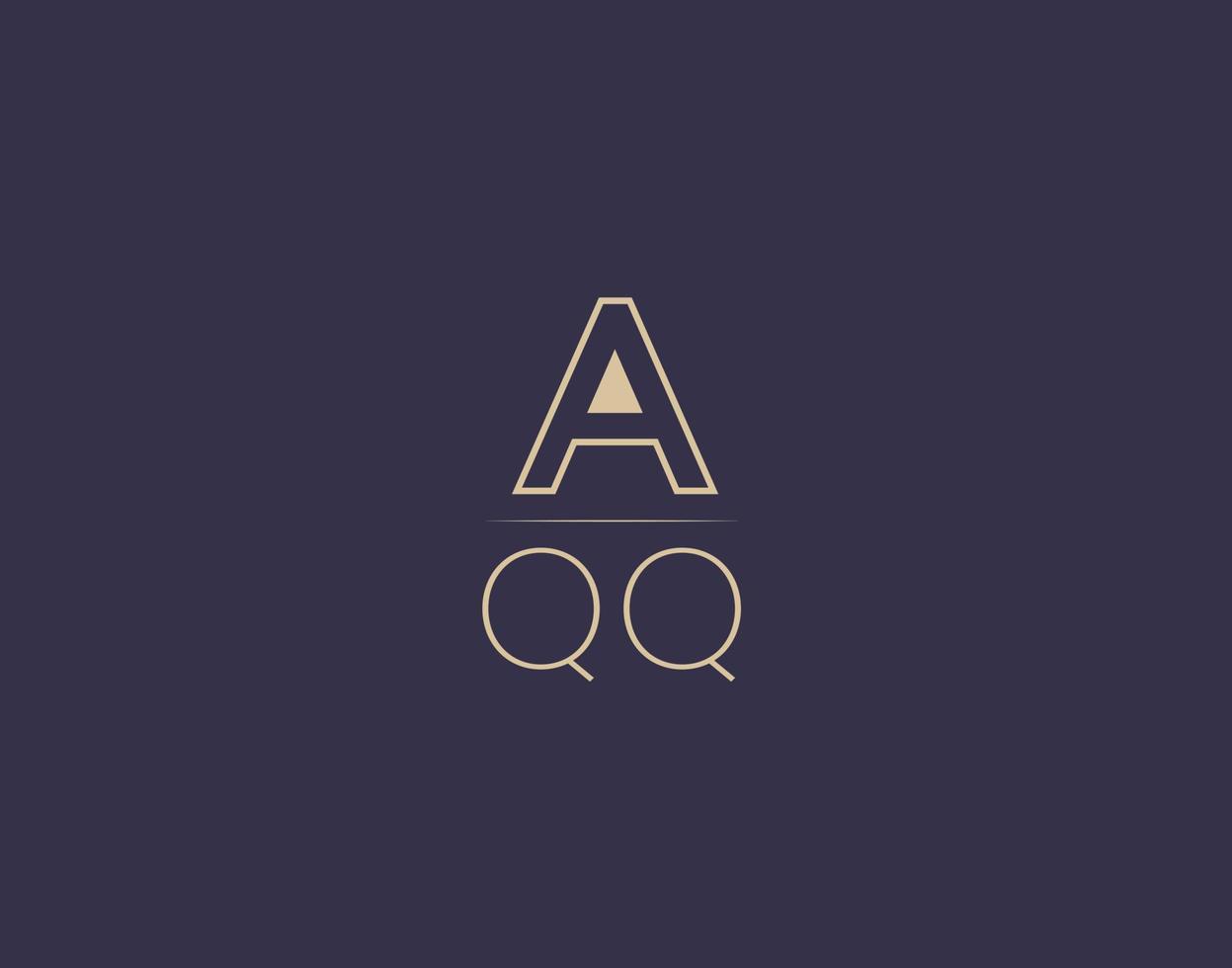 aqq lettre logo design images vectorielles minimalistes modernes vecteur