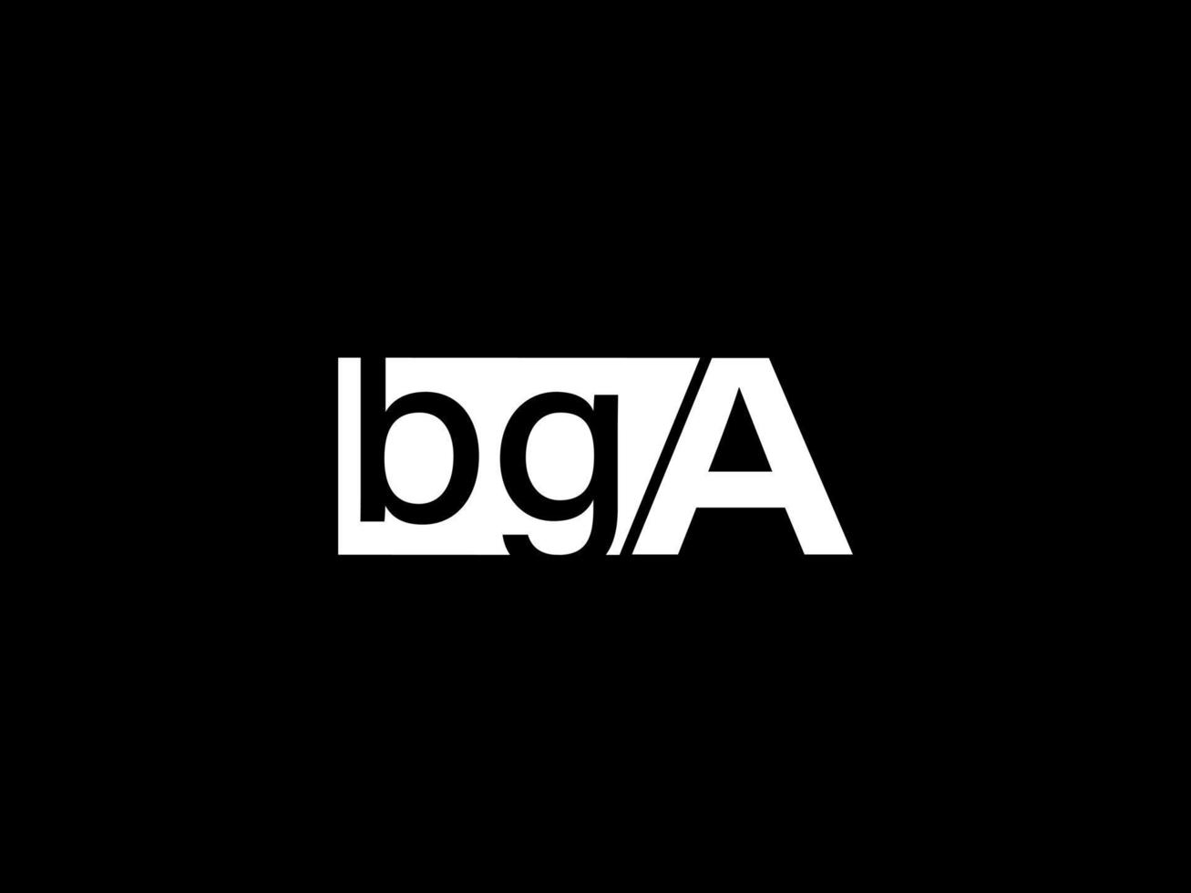 logo bga et art vectoriel de conception graphique, icônes isolées sur fond noir