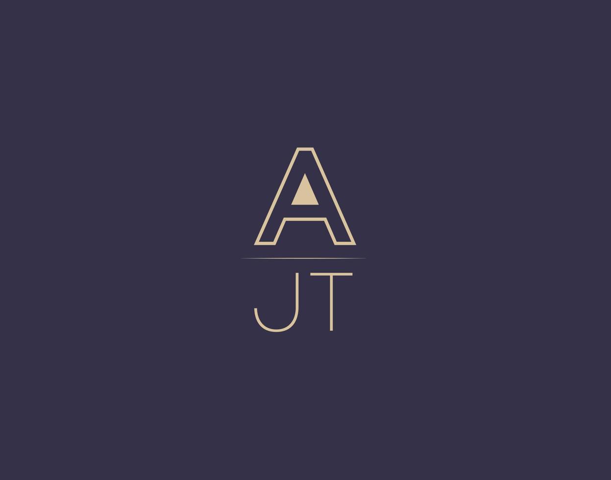 ajt lettre logo design images vectorielles minimalistes modernes vecteur