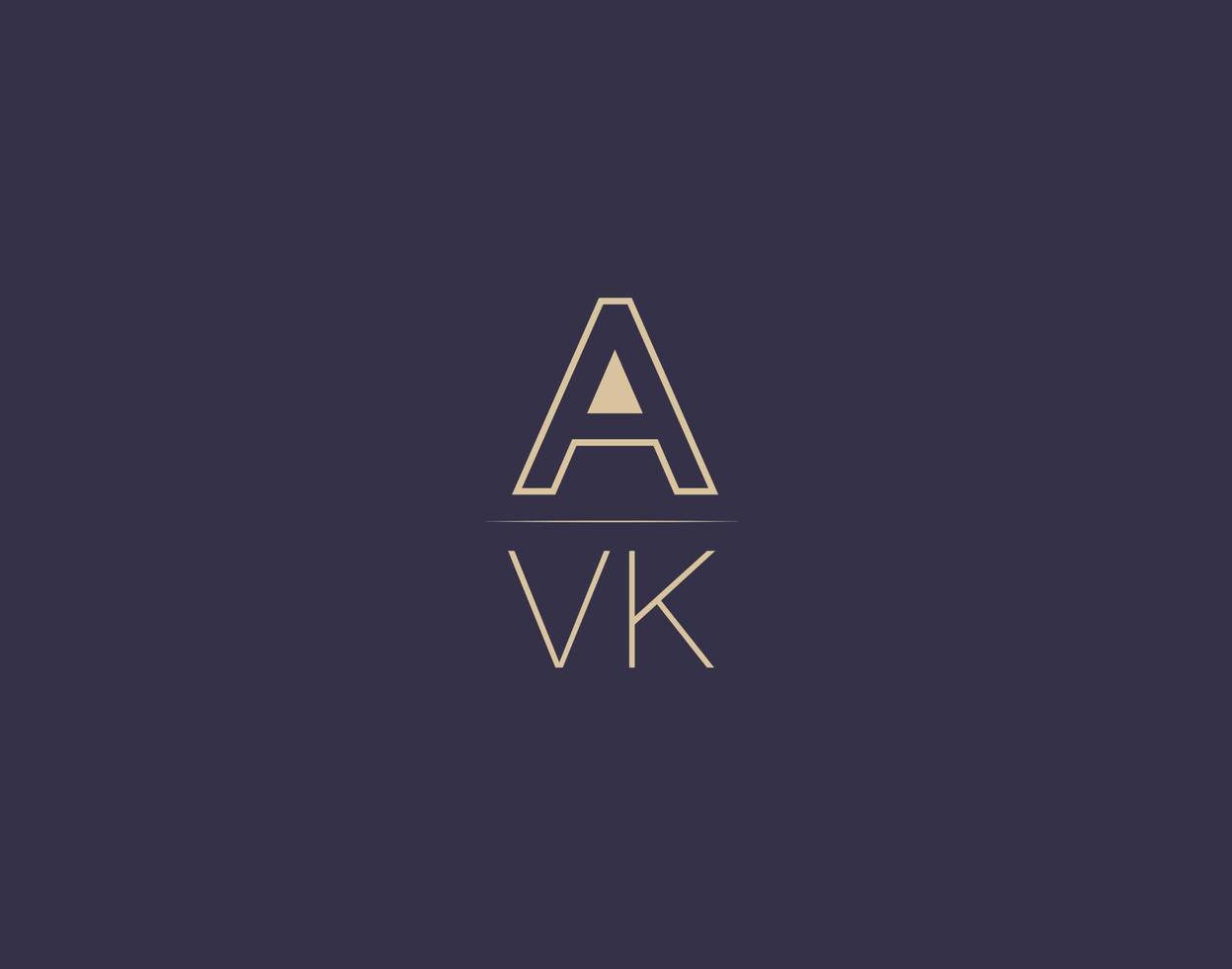 avk lettre logo design images vectorielles minimalistes modernes vecteur
