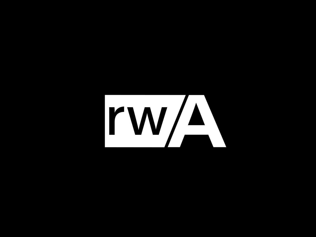 logo rwa et art vectoriel de conception graphique, icônes isolées sur fond noir