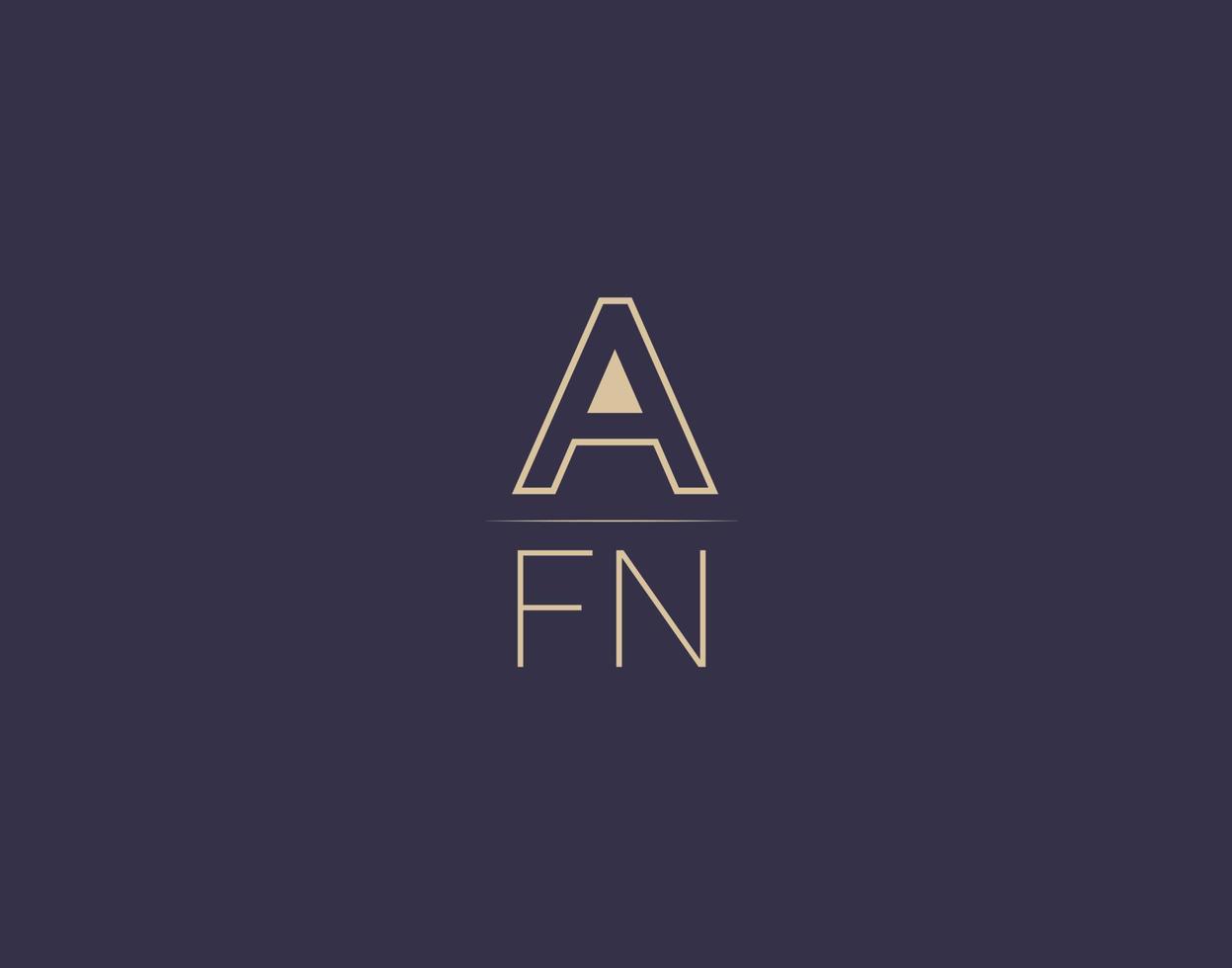 afn lettre logo design images vectorielles minimalistes modernes vecteur