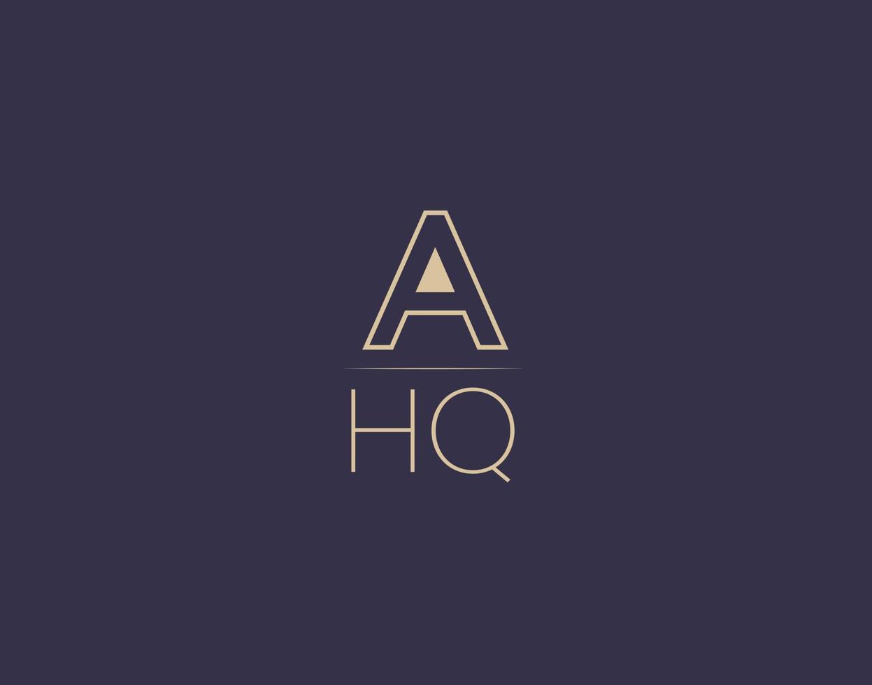 ahq lettre logo design images vectorielles minimalistes modernes vecteur