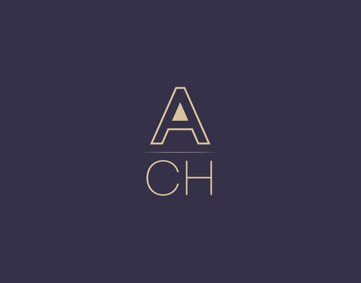 ach lettre logo design images vectorielles minimalistes modernes vecteur