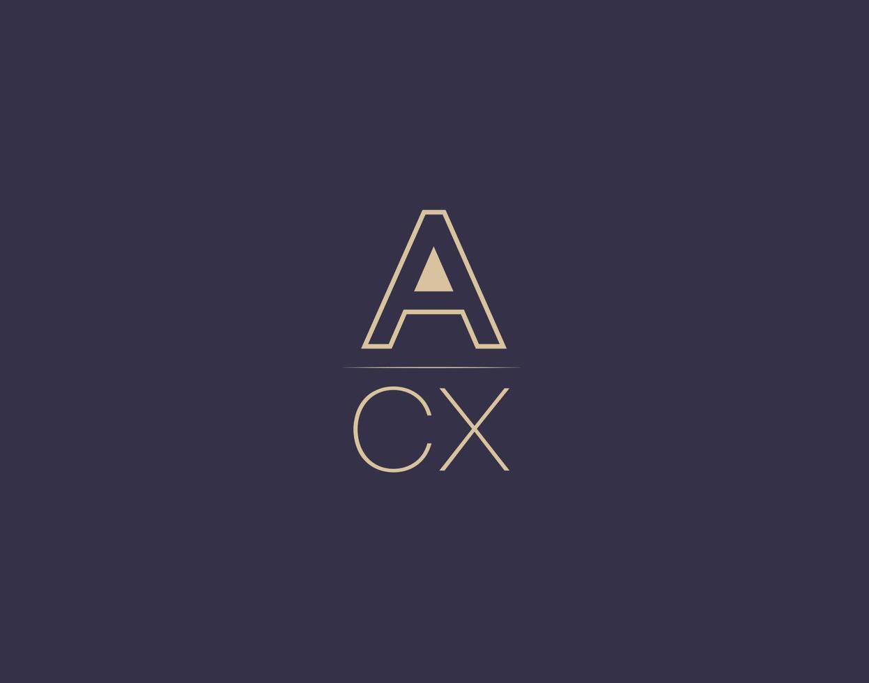 acx lettre logo design images vectorielles minimalistes modernes vecteur