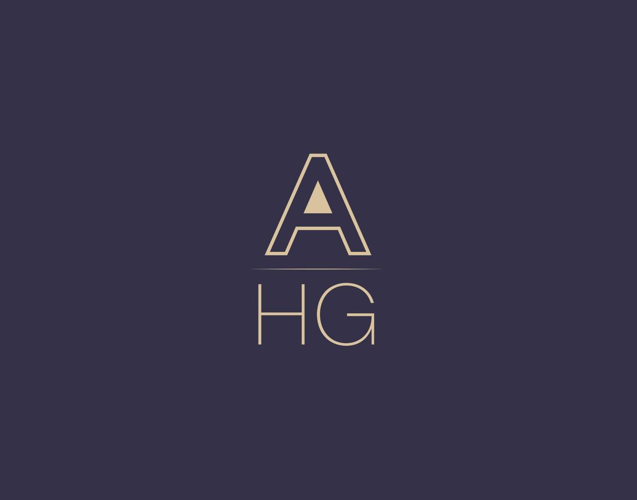 ahg lettre logo design images vectorielles minimalistes modernes vecteur