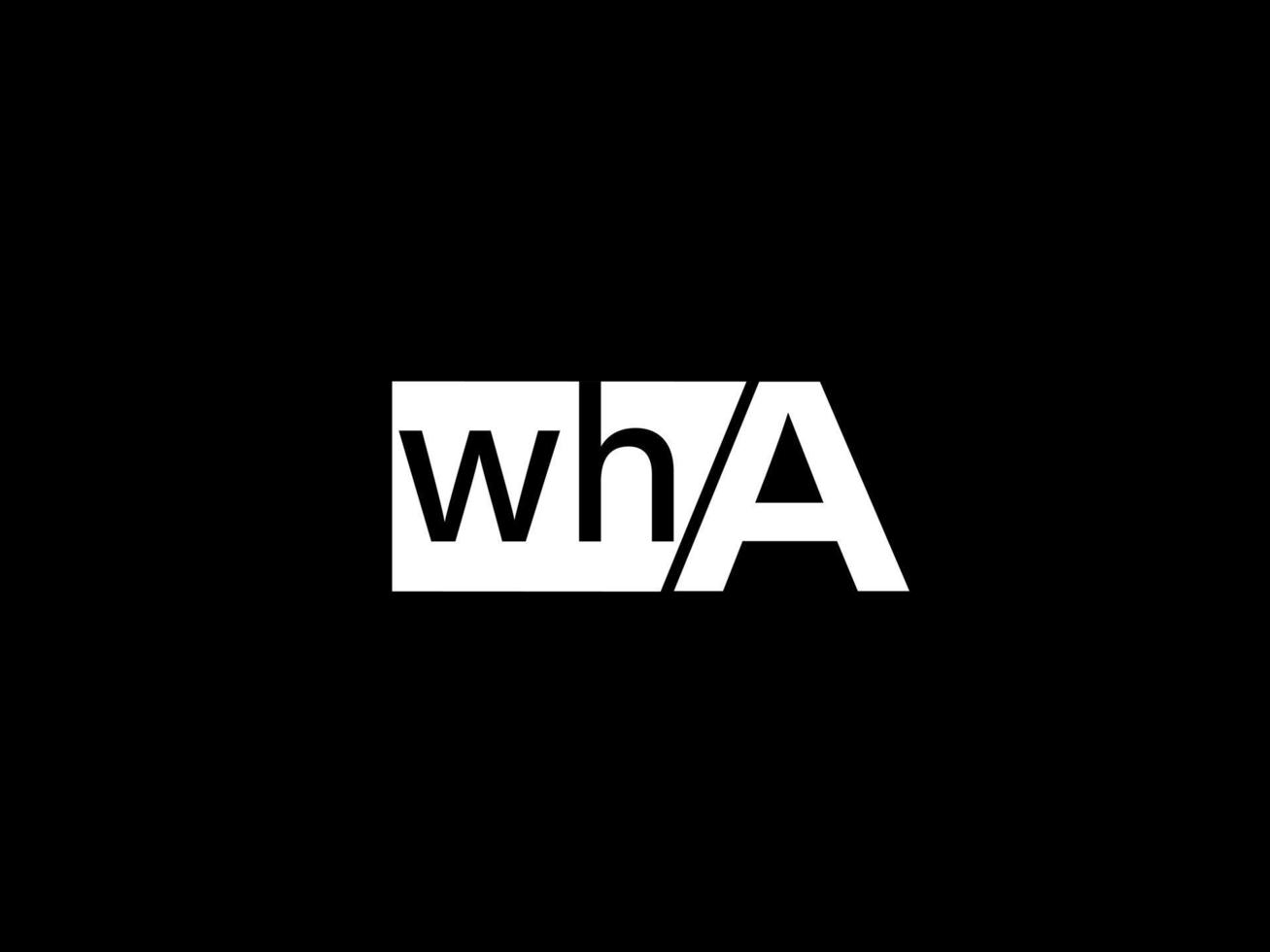 logo wha et art vectoriel de conception graphique, icônes isolées sur fond noir