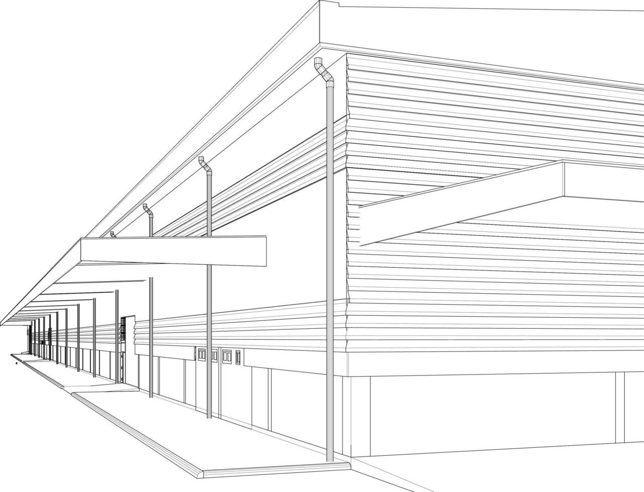 3d illustration du projet de construction vecteur