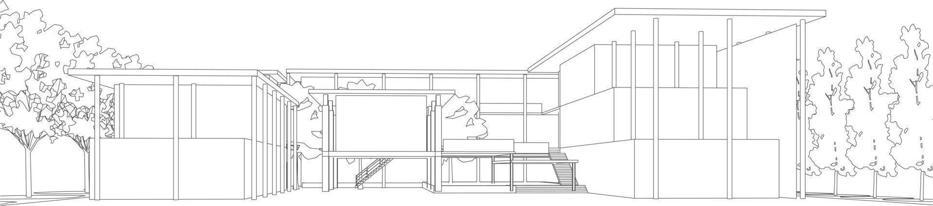 3d illustration du projet de construction vecteur