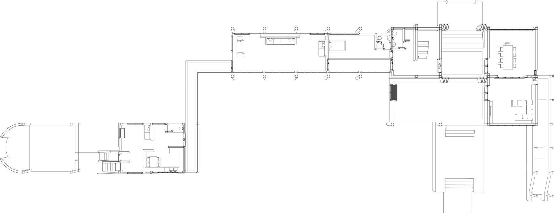 3d illustration du projet de construction vecteur